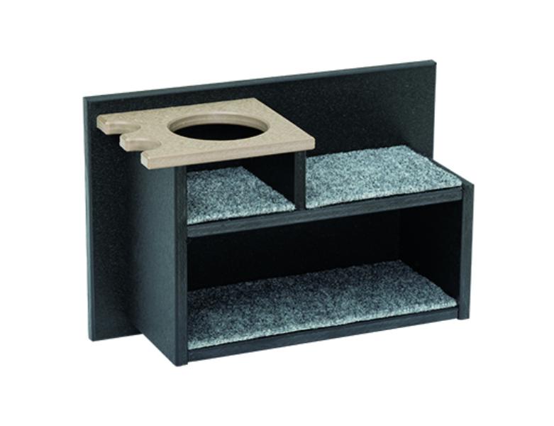 303WWBLK Poly Hunting Blind Single Console with Shelf, Weathered Wood Top & Black Base