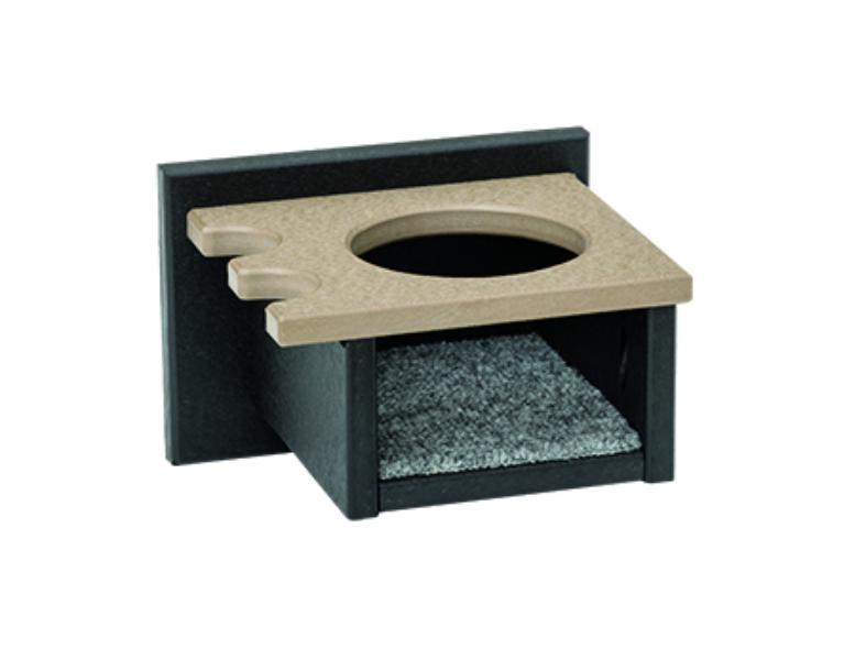 305WWBLK Poly Hunting Blind Console with Mug Holder, Weathered Wood Top & Black Base