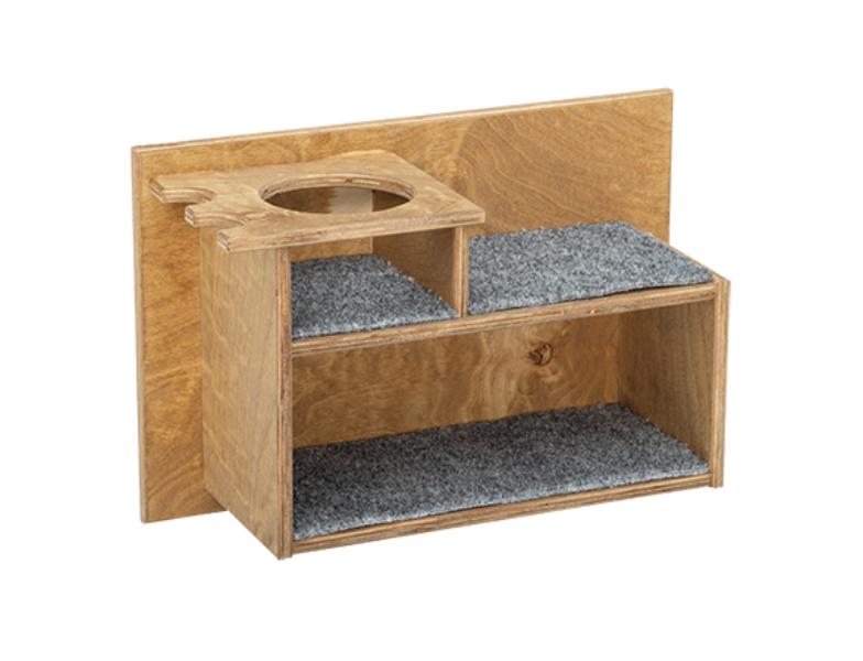 321WOOD Wood Hunting Blind Double Console with Shelf, Medium Walnut Finish
