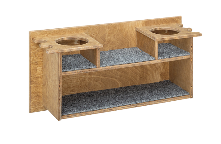 323WOOD Wood Hunting Blind Single Console with Shelf, Medium Walnut Finish