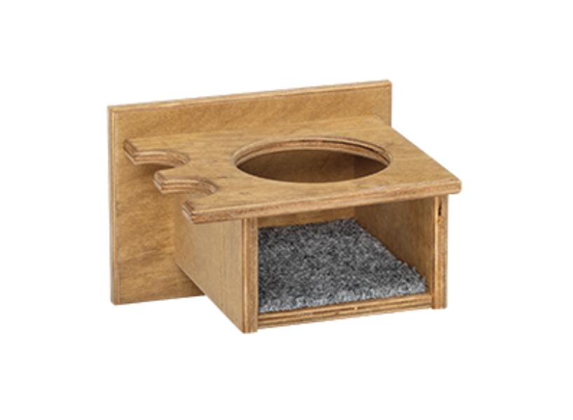 325WOOD Wood Hunting Blind Console with Mug Holder, Medium Walnut Finish