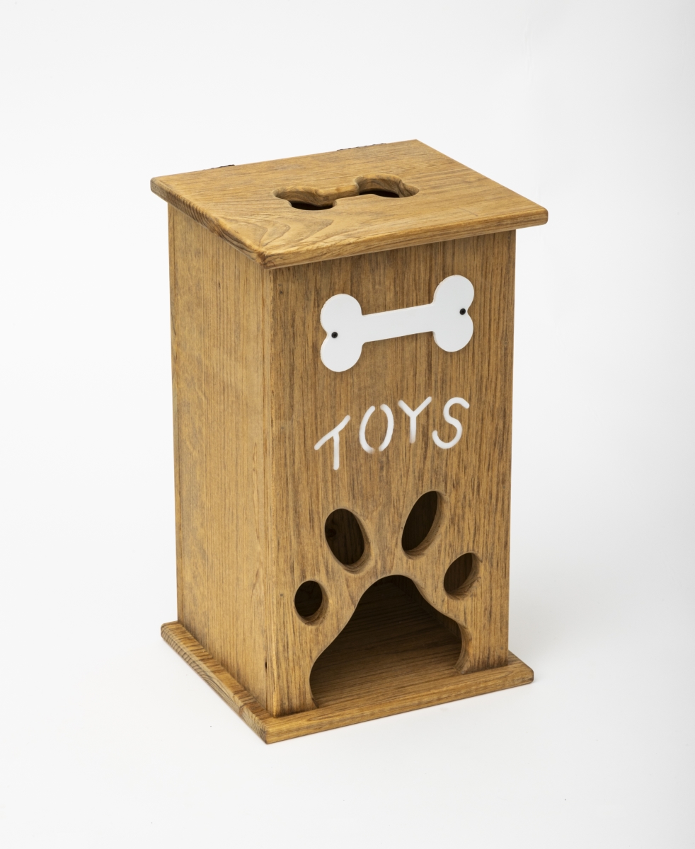 Picture of Spotts Dog Feeders 120ST Pine Wood Pet Toy Tower Box&#44; Medium Walnut Finish