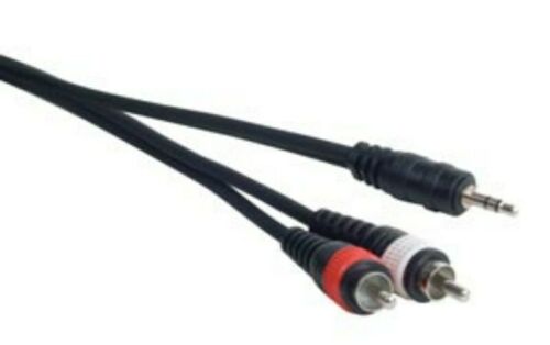 Picture of American DJ MP-15 15 ft. Mini Plug to Stereo RCA Cable Black Color Mini Cord