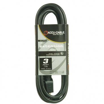 Picture of American DJ EC163-3 3 ft. 16-3 Gauge Extension Cord&#44; Black