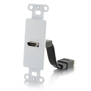 HDMI Pass Through Wall Plate - White - Single Pack - Easy Installation