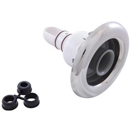 5 in. Adjustable Smooth Stainless Steel Jet Internal, Gray with Stainless Escutcheon
