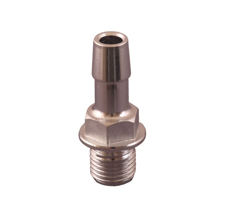 Stainless Steel & Jacuzzi Drain Plug Adapter with O-Ring - Silver - 0.25 in. MPT x 0.37 in. RB