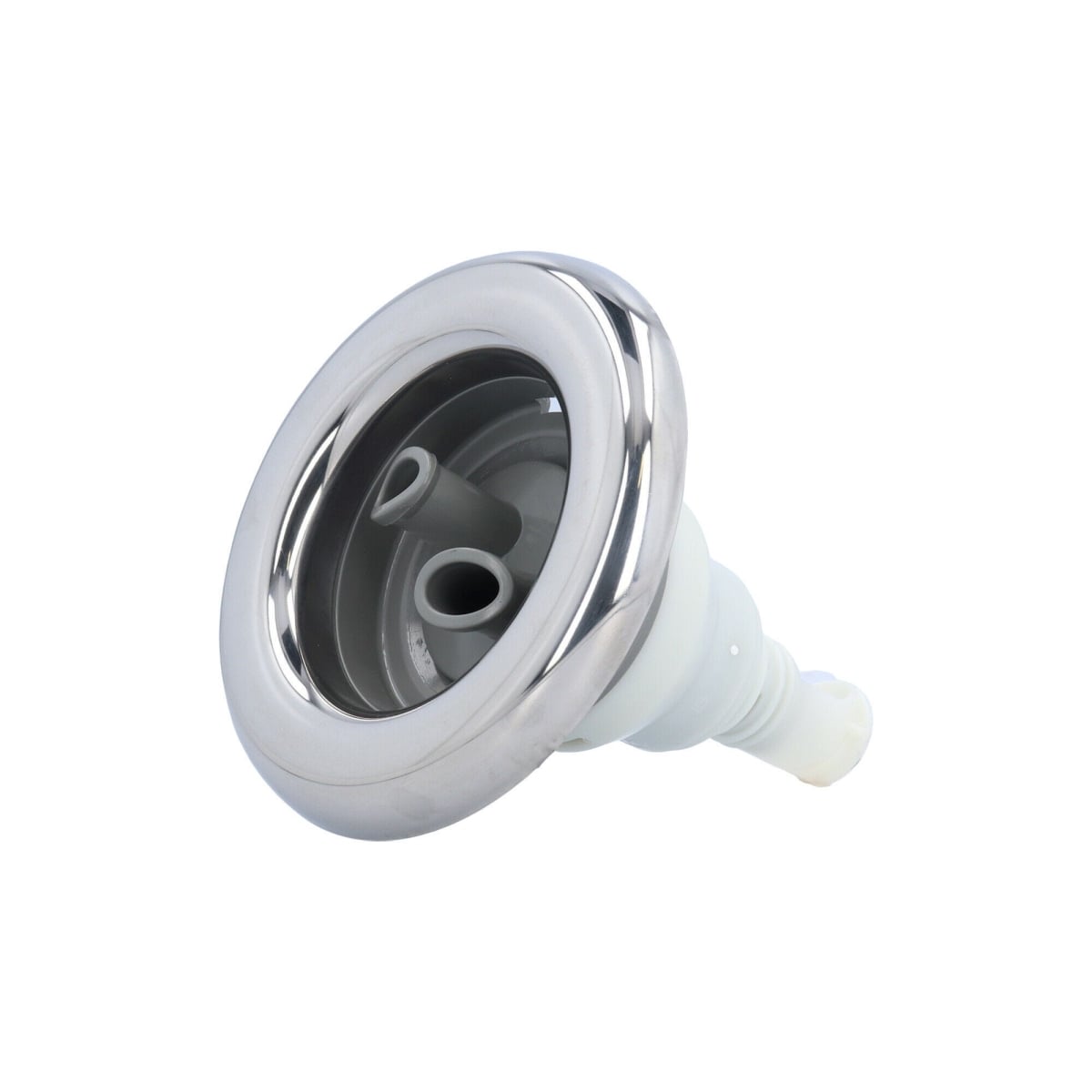 5 in. Face Smooth Thread in Dual Rotating Jet Internal, Power Storm - Stainless Steel & Grey