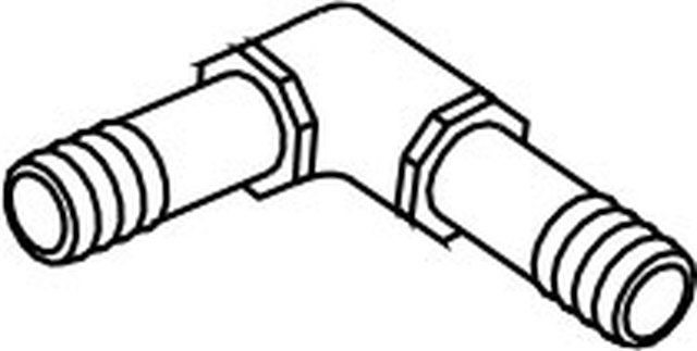 90 deg Elbow Waterfall Fitting - 0.75 in. Barb x 0.75 in. Barb