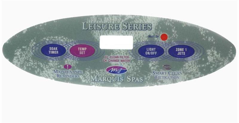 Picture of Marquis Spas 650-0490 Spaside Overlay Marquis Balboa Digital Duplex - Oval, 4-Button Soak-Temperature-Light-Jets for 650-0635