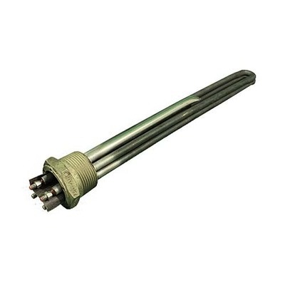 Screw Plug 1.25 in. NPT 6.0KW Dual Element 230V Heater Element - 12 in. Immersion