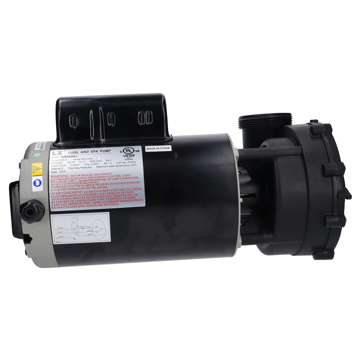 56WUA400-I-NF 2 in. In & Out 2.5 HP 230V 1-Speed Pump - 12A 56 Frame Baseless & No Feet