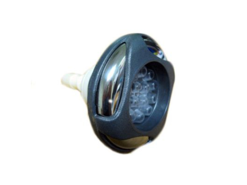 Threaded LED Poly Storm Multi-Massage Jet - Clear - 3.5 in. - Stainless Steel