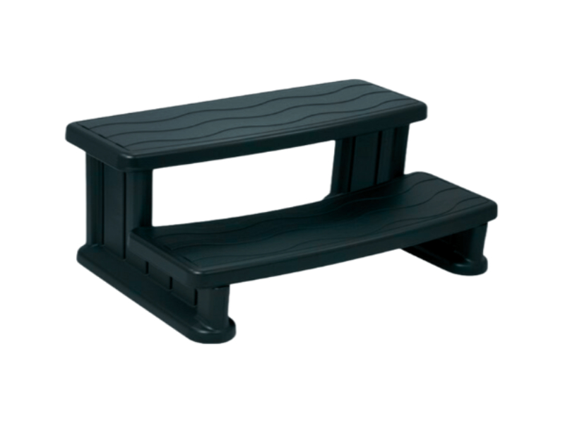 Spa Side Step Assembly - Black - 16in. Height - Anti-Slip Design