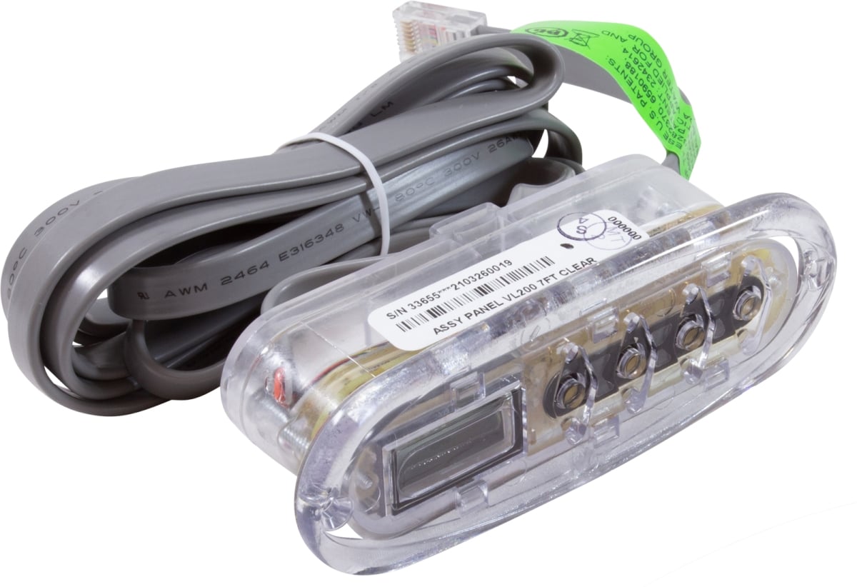 G8220 VL200 Mini Oval 4-Button LCD Spa Side Control Panel, Clear - No Overlay