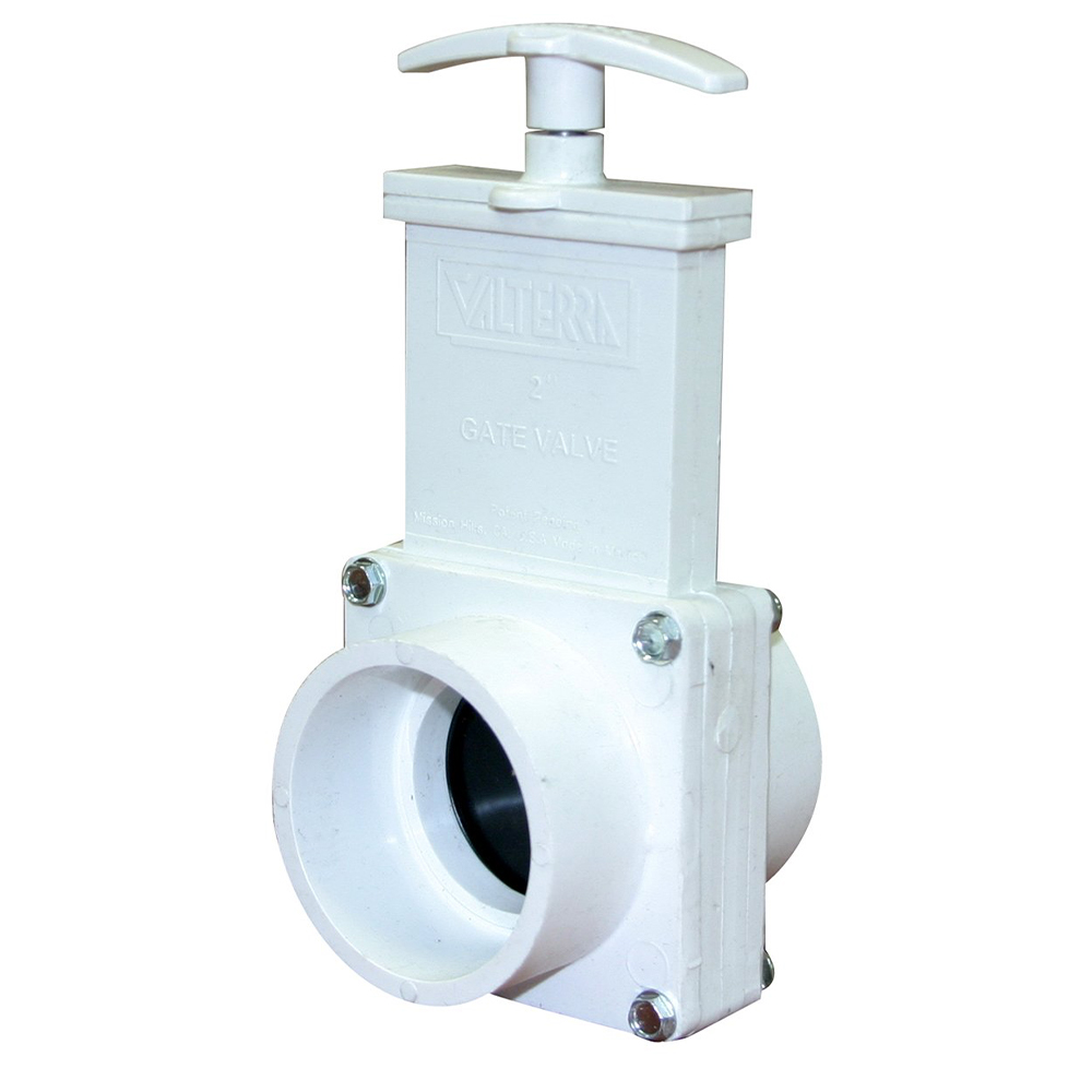 Valterra 6201X 2 Slip x 2 Socket in. PVC Slide Valve with Gate Keeper, White - 3 Piece