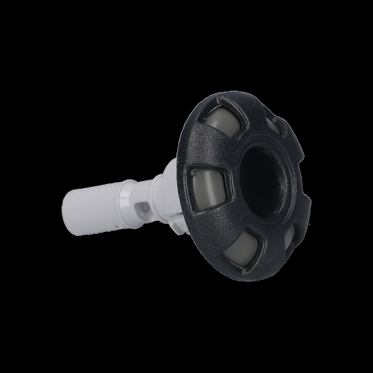 212-1489DSGSS 2 in. Face No Eyeball 6-Spoke Jet Internal - Dark Silver & Stainless