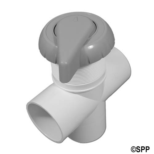 3-Port 2 in. HydroFlow Vertical Notched Diverter Valve, Gray