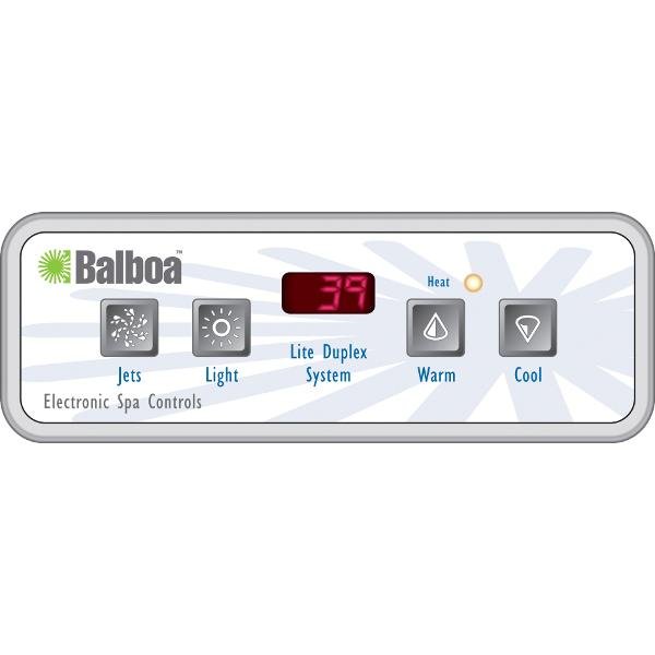 Duplex 4-Button Spa Side Overlay for 54130 - Temperature Control, Light, Jets, Blower