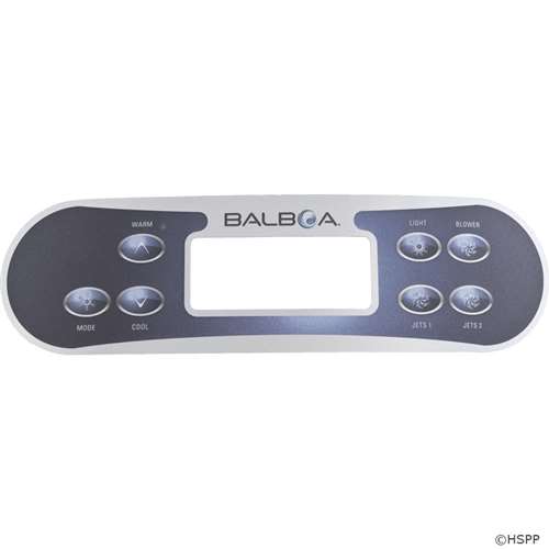 11688 7-Button Spa Side Overlay - Jet 1, Jet 2, Light, Blower, Mode, Cool, Warm