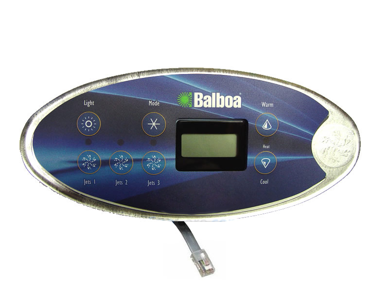 7-Button Spa Side Overlay - Light, Mode, Jets1, Jets2, Jet3, Warm, Cool