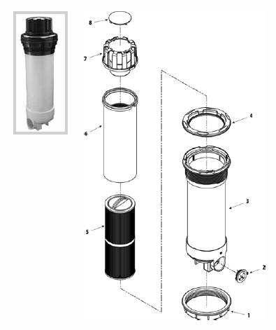 50 sq. ft. Teleweir Filter Inner Pipe & Basket Assembly