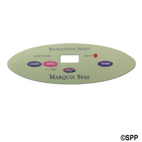650-0423 Spaside Recreational Series 3-Button Oval LCD Light-Jet-Temp, Overlay