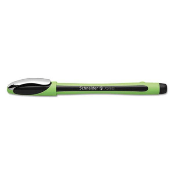 RED190001 0.8mm Schneider Xpress Fineliner Stick Porous Point Pen, Black Ink - Pack of 10