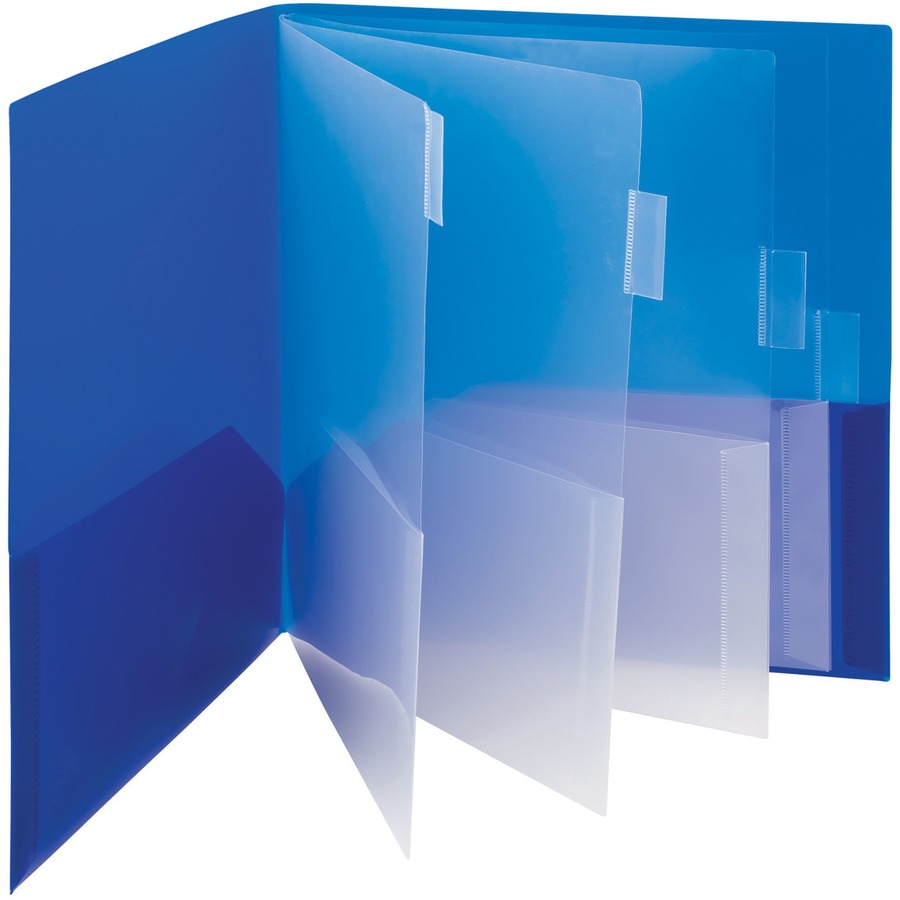 SMD89204 Polypropylene Letter 10 Pocket Folder, Assorted Color - Pack of 2 - Pack of 15