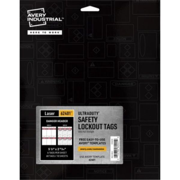 Picture of Avery AVE62401 UltraDuty Loto Prerinted Danger Hang Tags&#44; White