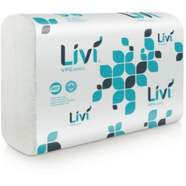 Livi VPG Select Multifold Towel, White - Pack of 16