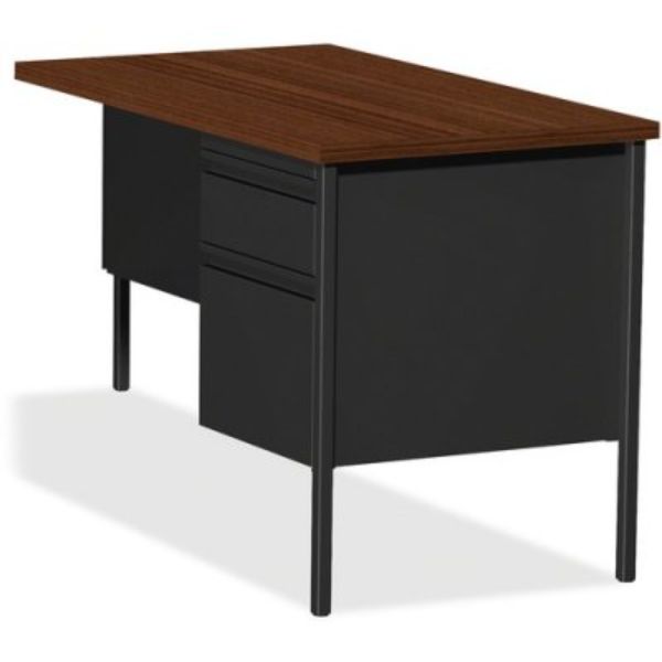 24 x 42 in. Fortress Series Right-Pedestal Return, Black Walnut & Oak Laminate