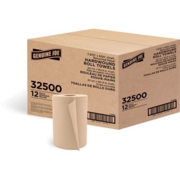 Embossed Hardwound Roll Towels, Brown - Pack of 12