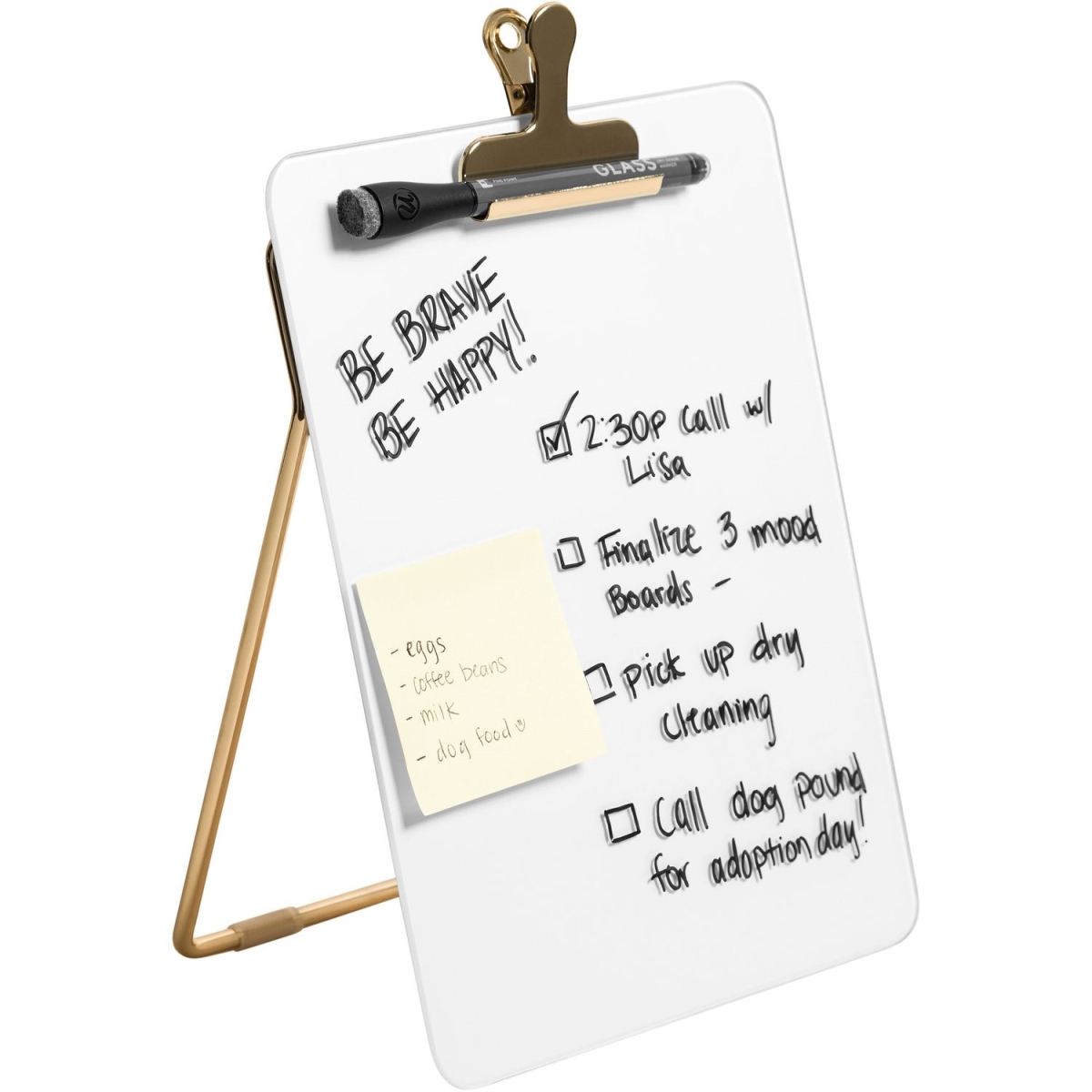 Glass Board Dry-Erase Desktop Easel