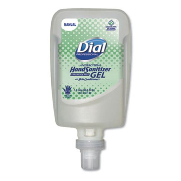 Picture of Dial DIA16706 0.31 gal Bottle Fit Fragrance-Free protective Gel Hand Sanitizer Manual Dispenser Refill, Clear - Unscented