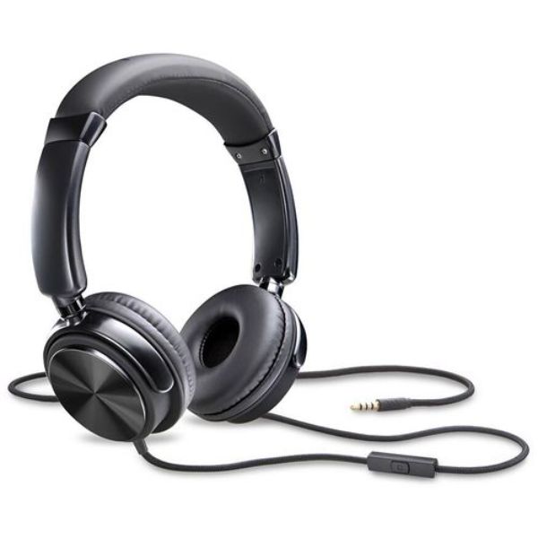 Picture of Compucessory CCS15165 Tangle-free Headset with Microphone&#44; Black