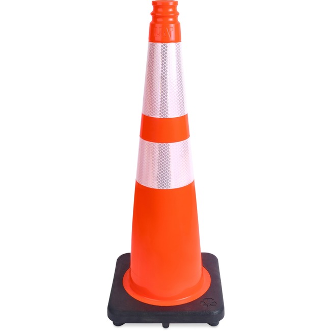 10.8 x 28 in. Slimline Traffic Cones, Black, Silver & Orange