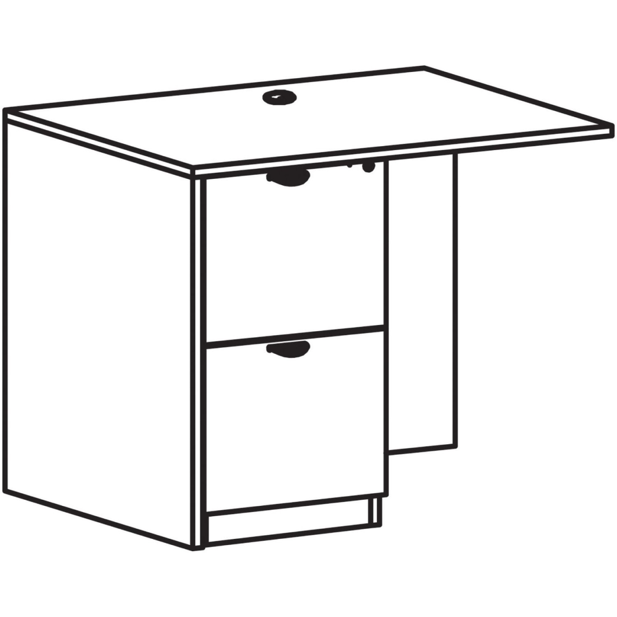 24 x 42 in. Left Return Prominence 2.0 Laminate Desk Unit, Gray Elm