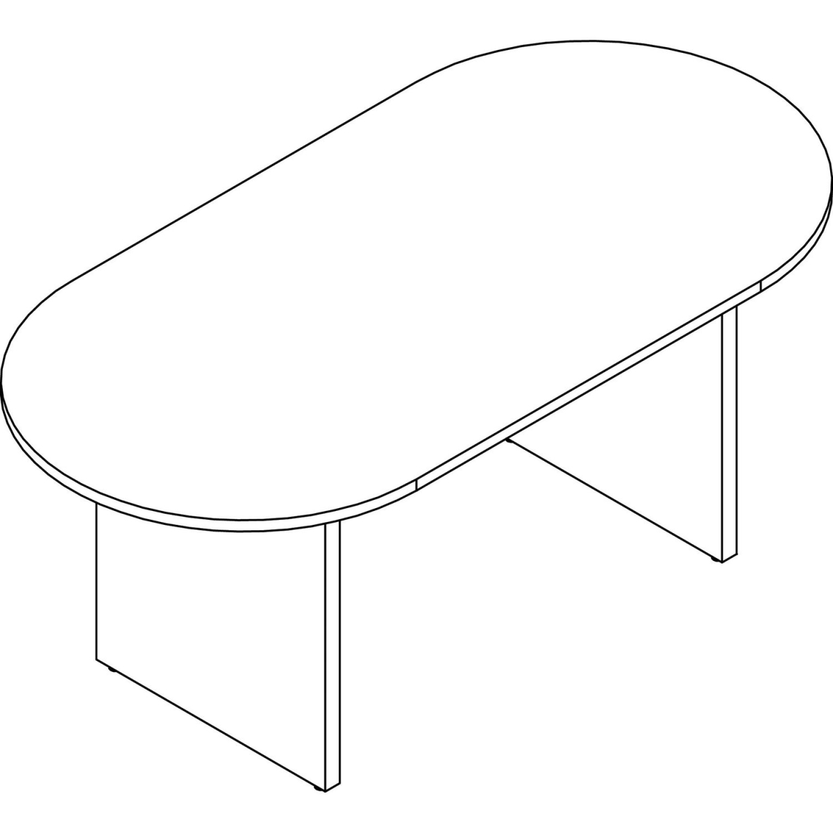 72 x 36 in. Prominence Racetrack Conference Table, Gray Elm