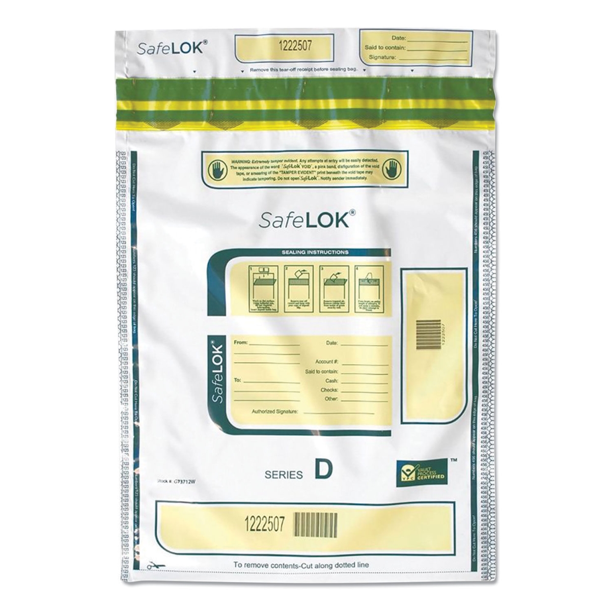 Picture of Safelok CNK585094 12 x 16 in. TMP-EVD Deposit Bag, White - Pack of 100