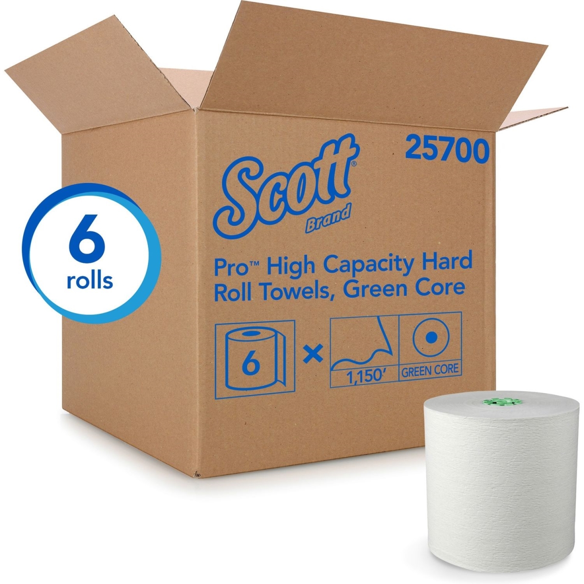KCC25700 Pro Hard Roll Towel, White - Pack of 6
