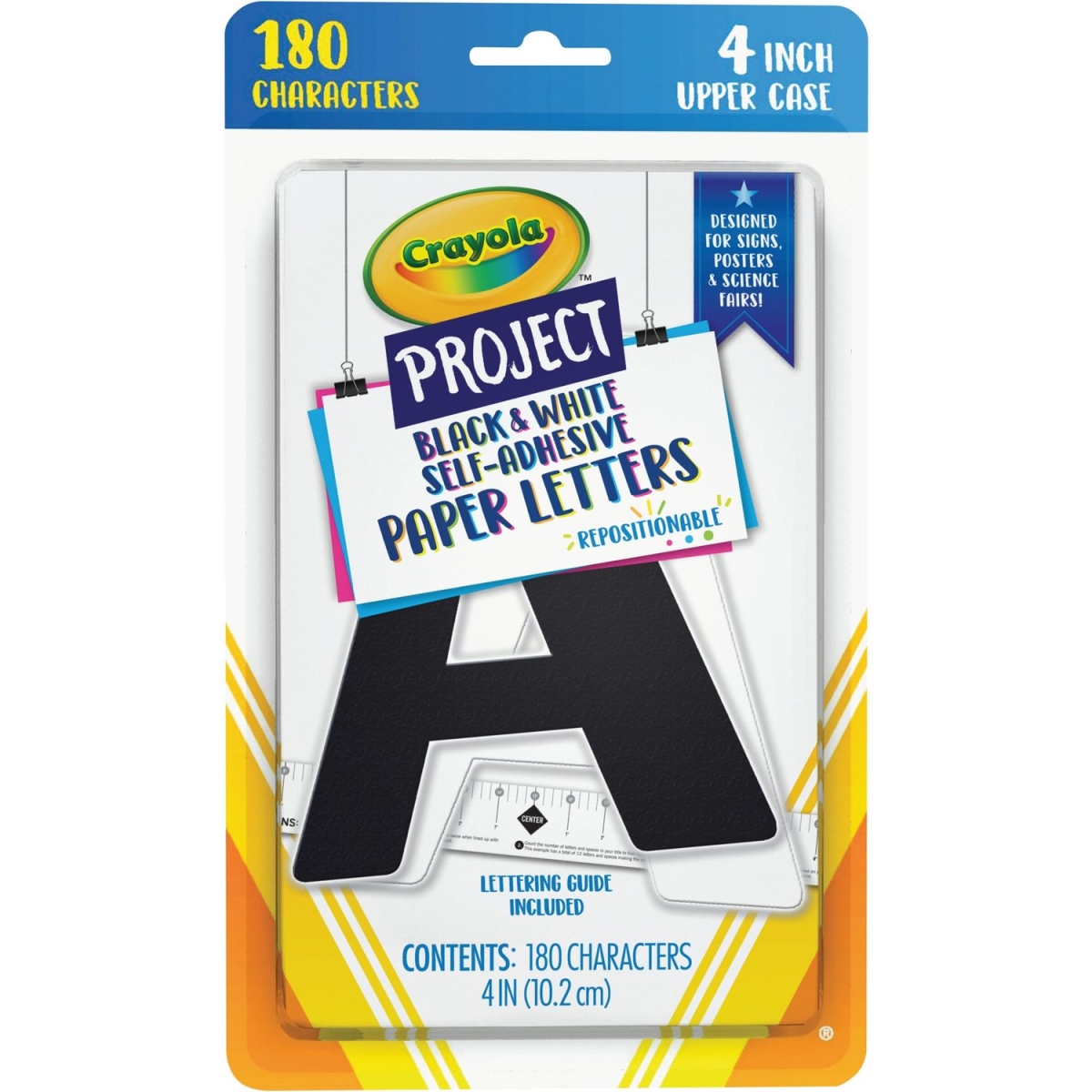 Picture of Pacon PACP1644CRA 4 in. Self-Adhesive Paper Letters&#44; Black & White - Pack of 24
