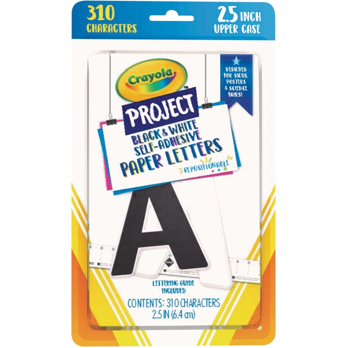 Picture of Pacon PACP1645CRA 2.5 in. Self-Adhesive Paper Letters&#44; Black & White - Pack of 24