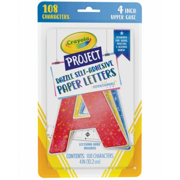 Picture of Pacon PACP1648CRA 4 in. Self-Adhesive Paper Letters, Assorted Color - Pack of 24