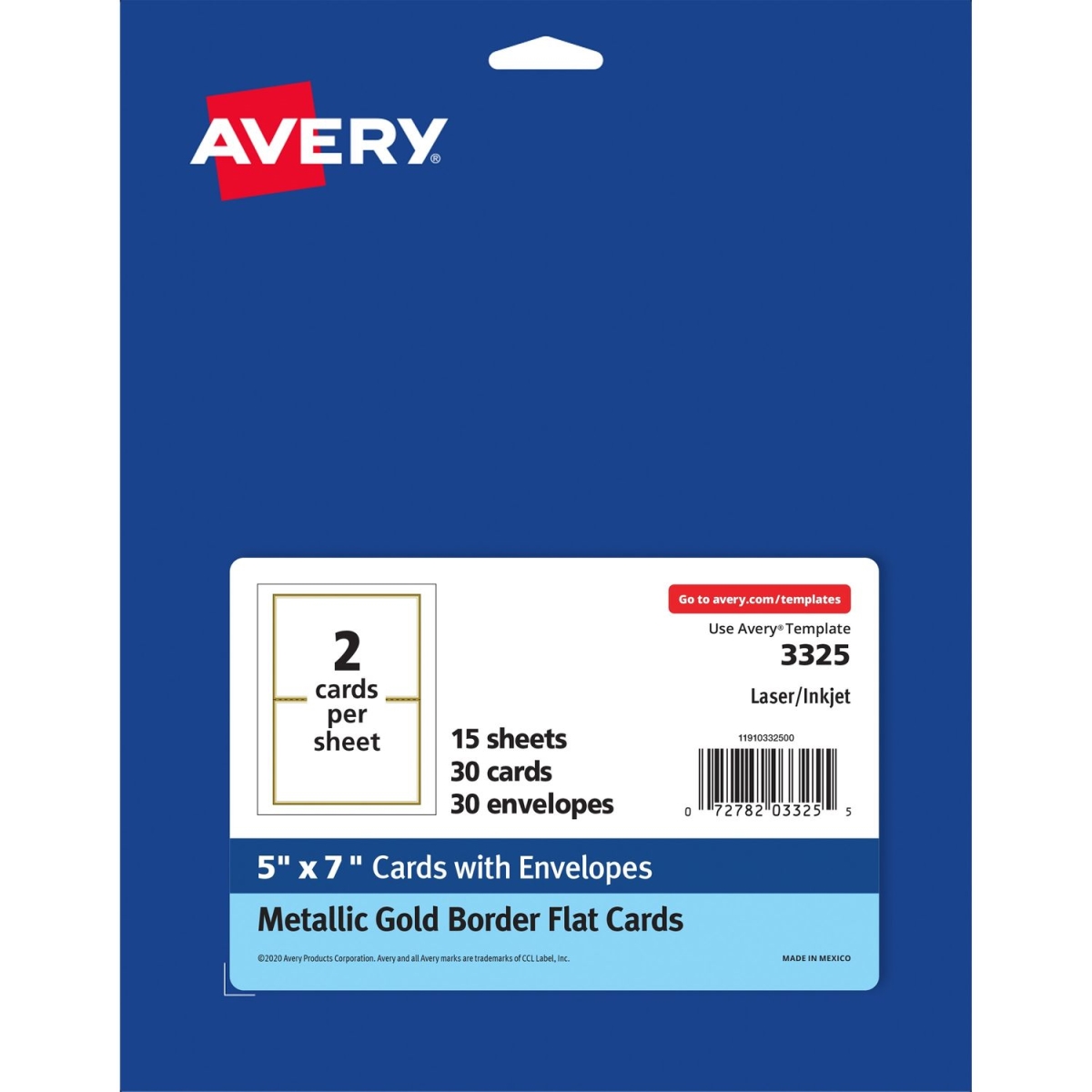 Picture of Avery AVE03325 5 x 7 in. Laser Invitation Card with Envelop&#44; White
