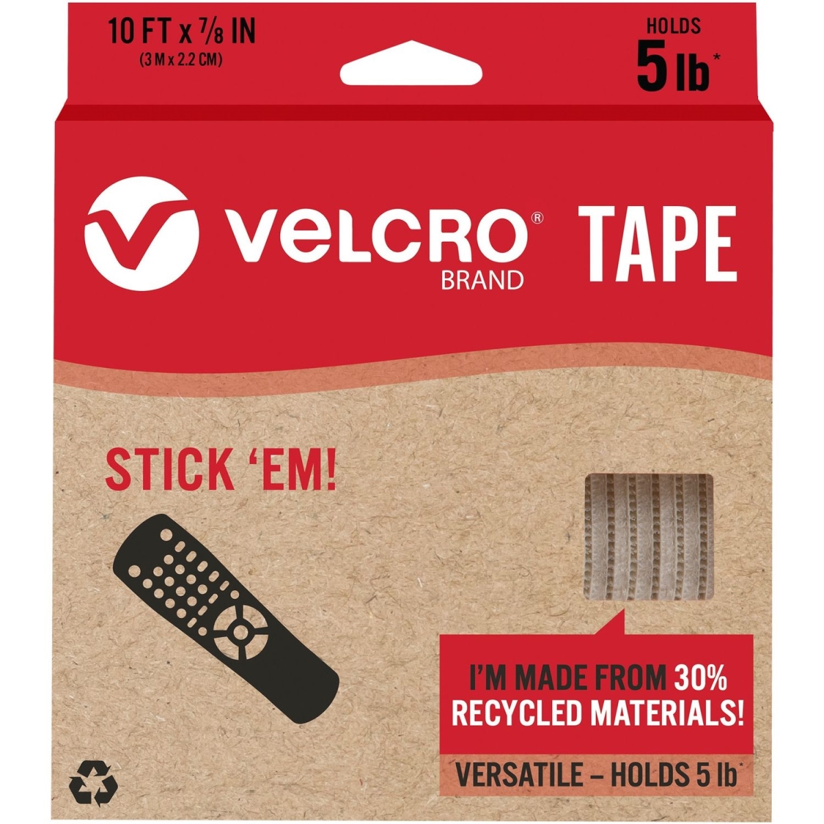 cloth hook and eye  10 x 0.87 in. Eco Collection Adhesive Backed Tape
