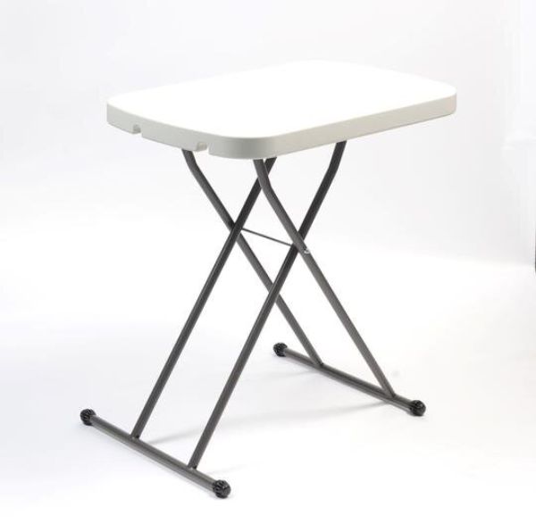 IndestrucTable Classic Small Space Folding Table, Platinum Granite Top, 18 in W x 25.5 in L