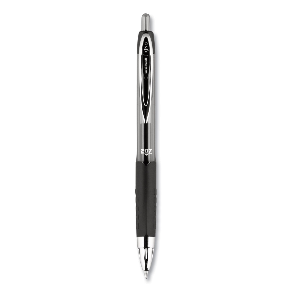 UBC33950 0.7 mm 207 Retractable Gel Pen, Black - Pack of 12