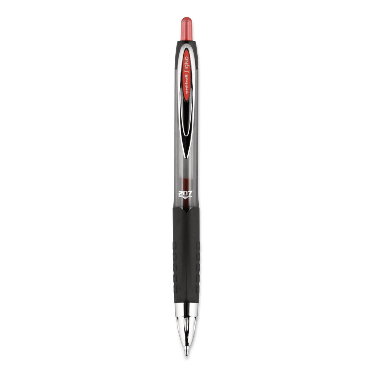 UBC33952 0.7 mm 207 Retractable Gel Pen, Red - Pack of 12 -  Uni-Ball