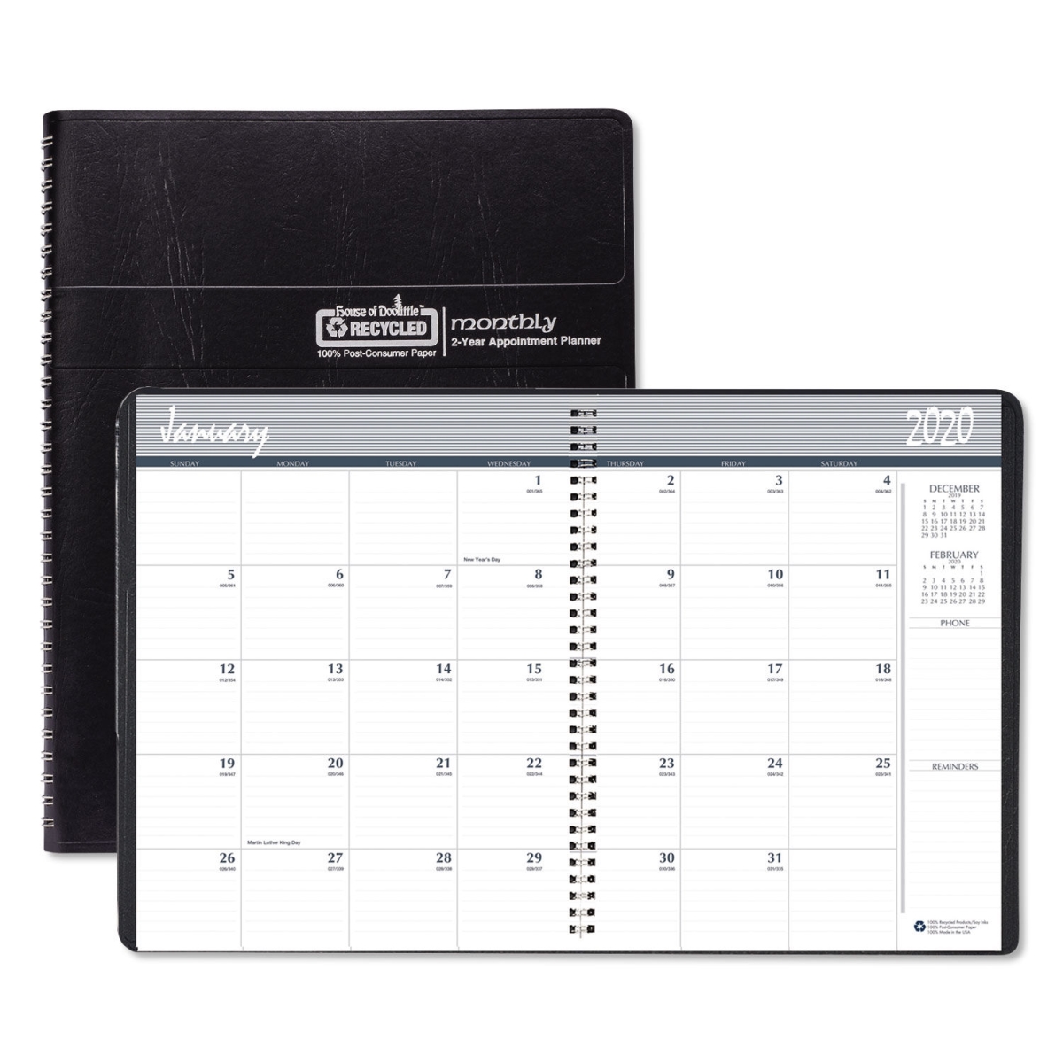 7 x 9 in. Recycled Two Year Monthly Planner with Expense Logs